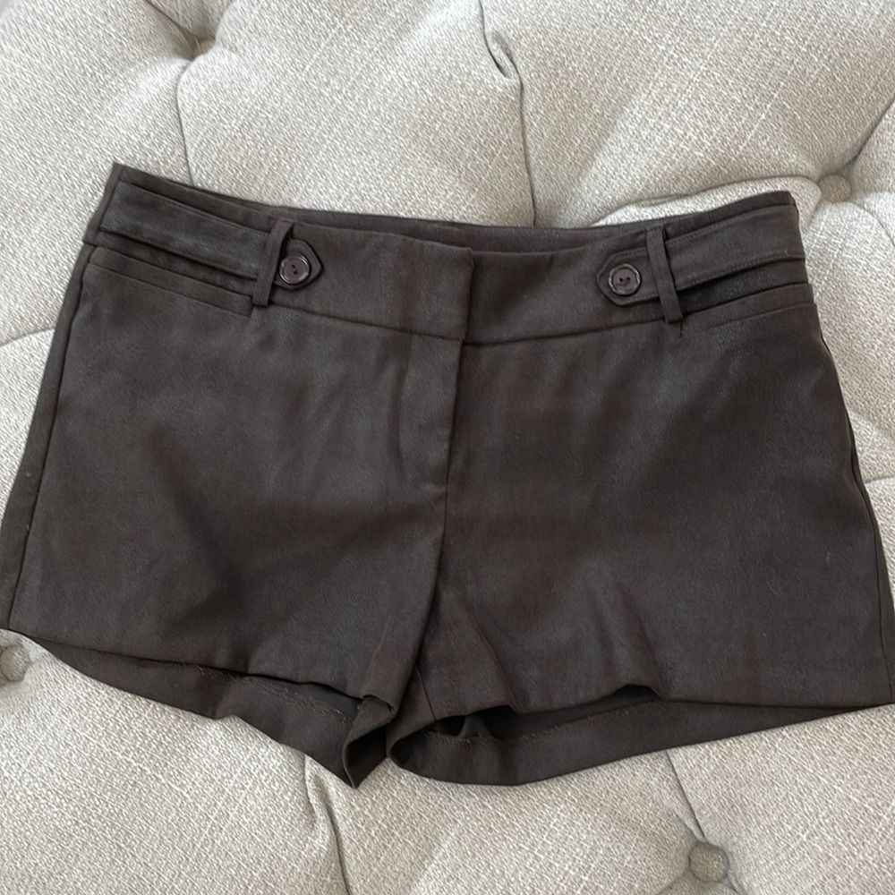 Flirtatious dark brown faux suede shorts size 13